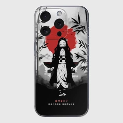 Чехол для iPhone 15 Pro силиконовый с защитой камеры Незуко Клинок, рассекающий демонов Nezuko