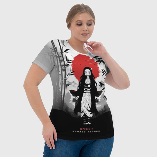 Женская футболка 3D Незуко Клинок, рассекающий демонов Nezuko, цвет 3D печать - фото 6