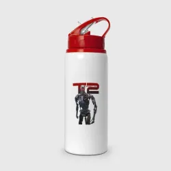 Бутылка для воды с трубочкой Terminator 2 - T800