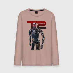 Мужской лонгслив хлопок Terminator 2 - T800