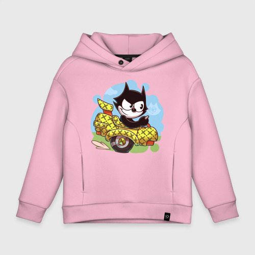 Детское худи Oversize хлопок Felix - the cat, цвет светло-розовый