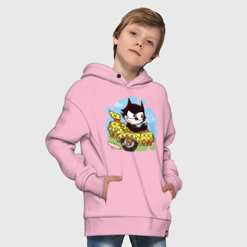 Детское худи Oversize хлопок Felix - the cat, цвет светло-розовый - фото 9