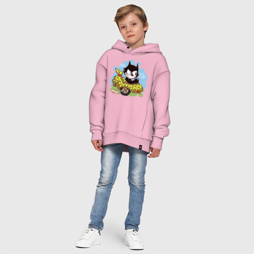 Детское худи Oversize хлопок Felix - the cat, цвет светло-розовый - фото 11