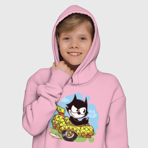 Детское худи Oversize хлопок Felix - the cat, цвет светло-розовый - фото 12