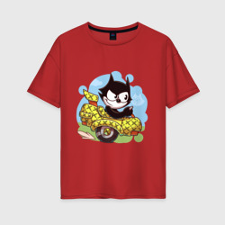 Женская футболка хлопок Oversize Felix - the cat