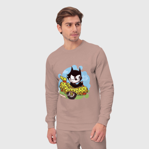 Мужской костюм хлопок Felix - the cat, цвет пыльно-розовый - фото 5