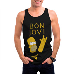 Мужская майка 3D Bon Jovi Гомер Симпсон Рокер - фото 2