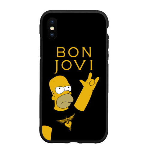 Чехол для iPhone XS Max матовый Bon Jovi Гомер Симпсон Рокер