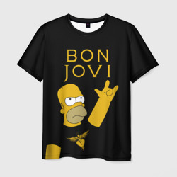 Мужская футболка 3D Bon Jovi Гомер Симпсон Рокер