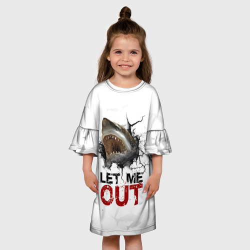 Детское платье 3D Акула " Let me out " - пасть акулы, цвет 3D печать - фото 4