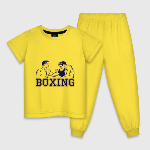 Детская пижама хлопок Бокс Boxing is cool, цвет желтый