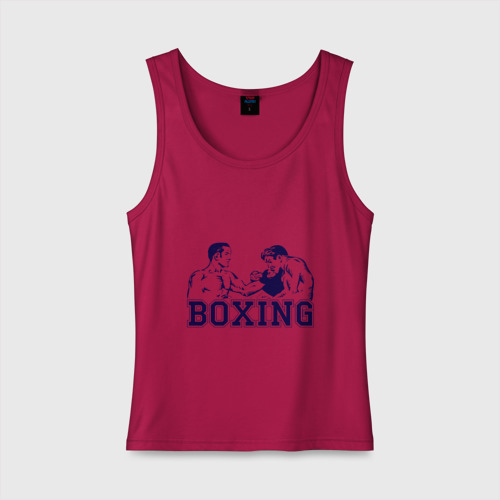 Женская майка хлопок Бокс Boxing is cool, цвет маджента