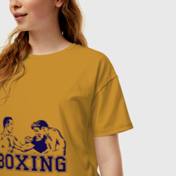 Женская футболка хлопок Oversize Бокс Boxing is cool - фото 2