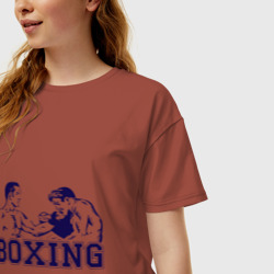 Женская футболка хлопок Oversize Бокс Boxing is cool - фото 2