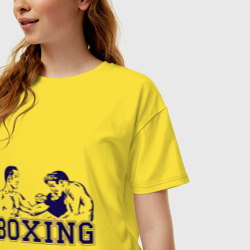 Женская футболка хлопок Oversize Бокс Boxing is cool - фото 2