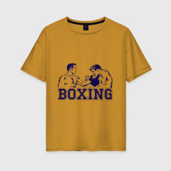 Женская футболка хлопок Oversize Бокс Boxing is cool