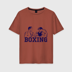 Женская футболка хлопок Oversize Бокс Boxing is cool