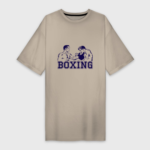 Платье-футболка хлопок Бокс Boxing is cool, цвет миндальный