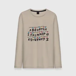 Мужской лонгслив хлопок Stranger things alphabet