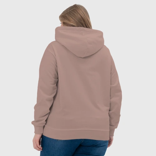 Женская толстовка хлопок с принтом Stranger things alphabet, вид сзади #2