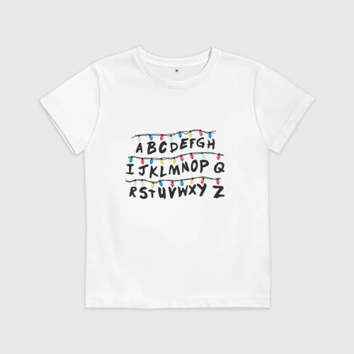 Детская футболка хлопок Stranger things alphabet