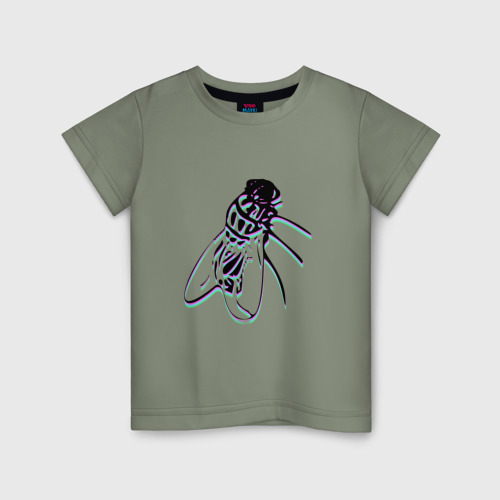 Детская футболка хлопок Муха Fly, цвет авокадо