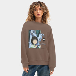 Женский свитшот oversize без начеса хлопок Haku & Sen - фото 2