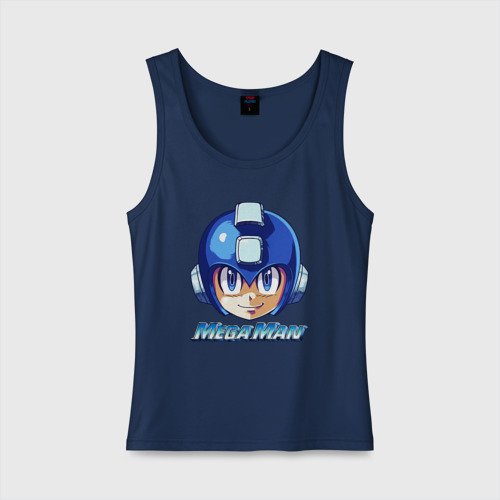 Женская майка хлопок Mega Man - Rockman, цвет темно-синий