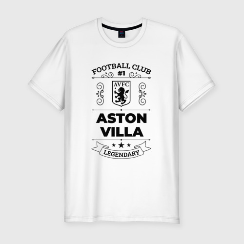 Мужская футболка хлопок Slim с принтом Aston Villa: Football Club Number 1 Legendary, вид спереди #2