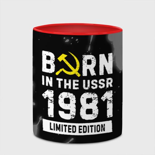 Кружка с полной запечаткой Born In The USSR 1981 year Limited Edition, цвет белый + красный - фото 4