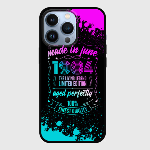 Чехол для iPhone 13 Pro Made In June 1984 Retro Neon