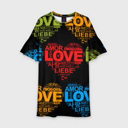 Детское платье 3D Love, Amor, Любовь - Неон версия