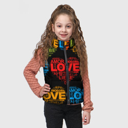 Детский жилет утепленный 3D Love, Amor, Любовь - Неон версия - фото 2