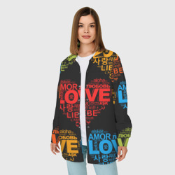 Женская рубашка oversize 3D Love, Amor, Любовь - Неон версия - фото 2