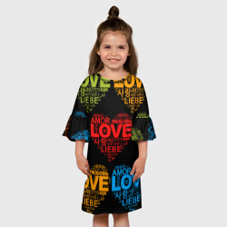 Детское платье 3D Love, Amor, Любовь - Неон версия - фото 2