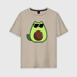 Avo cat o в очках – Женская футболка хлопок Oversize с принтом купить со скидкой в -16%