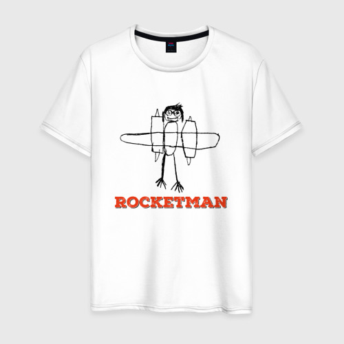 Мужская футболка хлопок ROCKETMAN (Человек-ракета), цвет белый