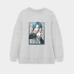 Женский свитшот oversize без начеса хлопок Hatsune Miku Drain