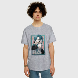 Мужская футболка хлопок Oversize Hatsune Miku Drain - фото 2