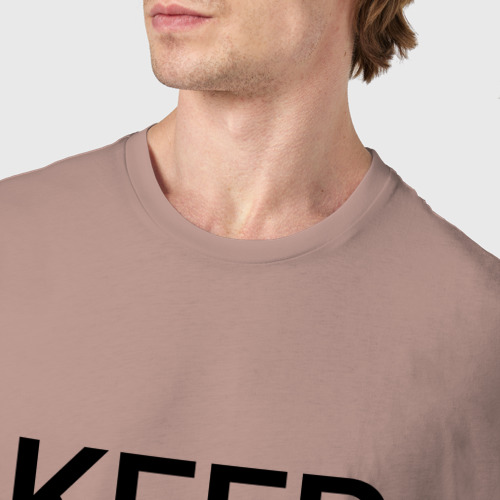 Мужская футболка хлопок Keep calm Izberbash (Избербаш), цвет пыльно-розовый - фото 6