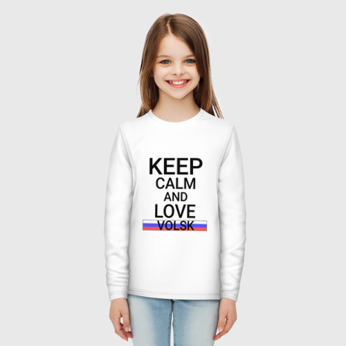 Детский лонгслив хлопок Keep calm Volsk (Вольск), цвет белый - фото 5