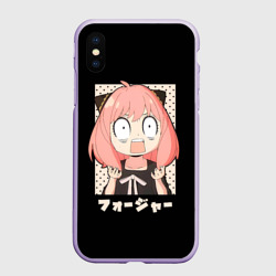 Чехол для iPhone XS Max матовый Anya Forger Иероглифы