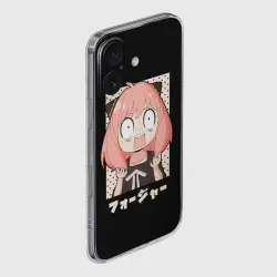 Чехол для iPhone 16 силиконовый с защитой камеры Anya Forger Иероглифы - фото 2