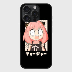 Чехол силиконовый для Apple iPhone 15 Pro матовый Anya Forger Иероглифы