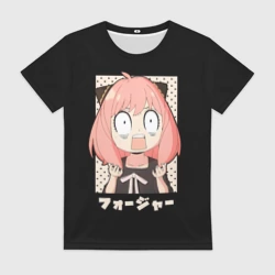 Женская футболка 3D Anya Forger Иероглифы