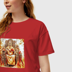 Женская футболка хлопок Oversize Верховный бог Сварог - фото 2