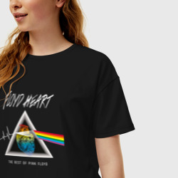 Женская футболка хлопок Oversize Floyd Heart Pink Floyd - фото 2