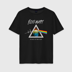 Женская футболка хлопок Oversize Floyd Heart Pink Floyd