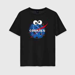 Женская футболка хлопок Oversize Коржик NASA
