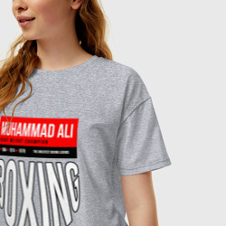 Женская футболка хлопок Oversize Мухаммед Али - легенда мирового бокса - фото 2